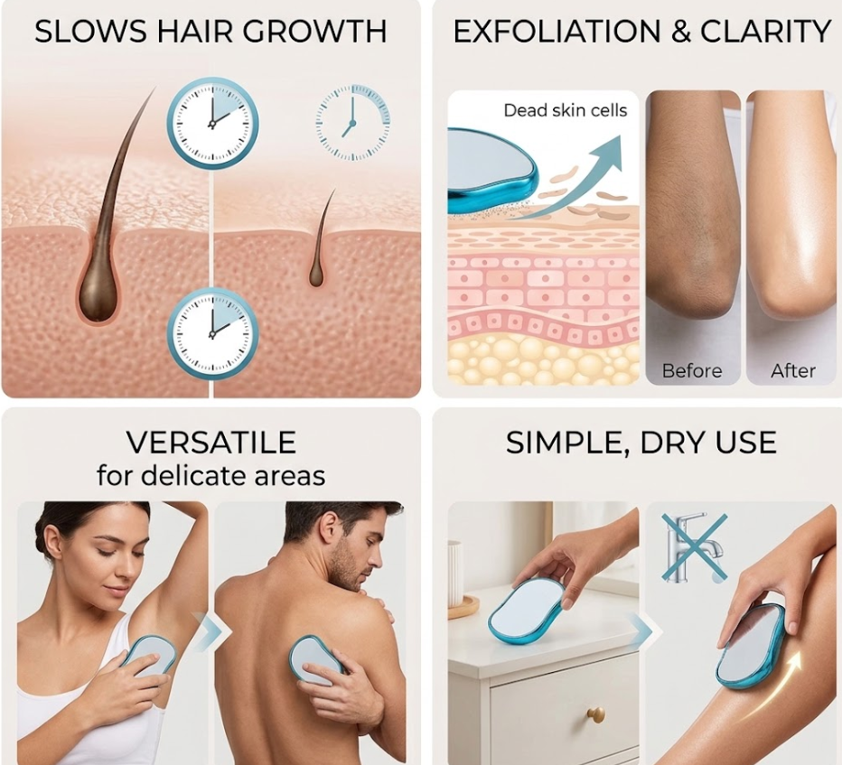 Crystal hair remover stone Painless Epilator image 3