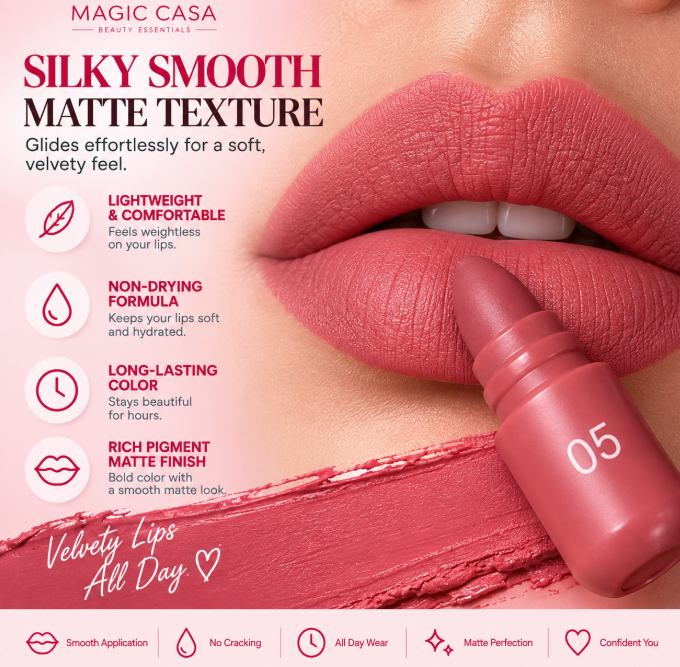Long-lasting Matte Capsule Lipstick, 12pcs set image 2