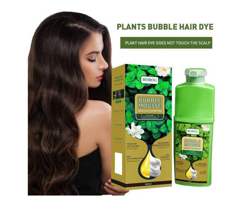 Long-Lasting Plant-Based Foam Hair Dye, Bubble Hair Dye Shampoo, 500ml