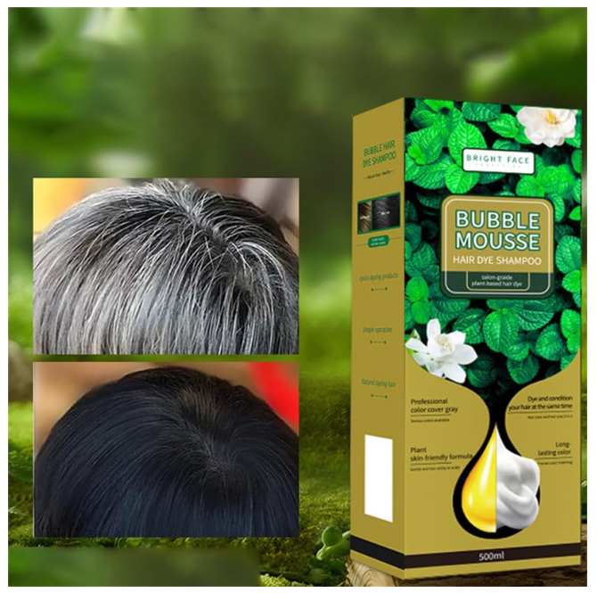 Long-Lasting Plant-Based Foam Hair Dye, Bubble Hair Dye Shampoo, 500ml image 2