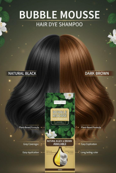 Long-Lasting Plant-Based Foam Hair Dye, Bubble Hair Dye Shampoo, 500ml image 4